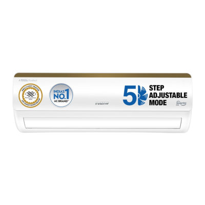 Voltas 1.5 Ton, 5 Star, Inverter Split AC (Copper, 5-in-1 Adjustable Mode, Anti-dust Filter, 2024 Model, 185V Vertis Smart Elite Gold, White)