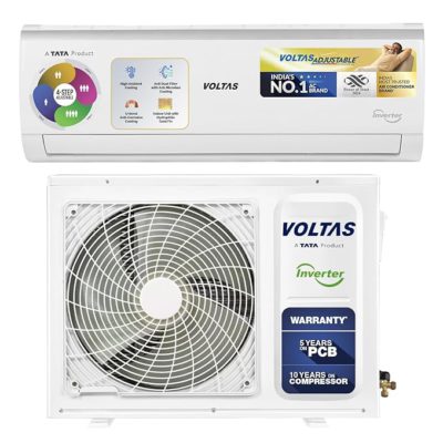 Voltas 2 Ton, 3 Star, Inverter Split AC (Copper, 4-in-1 Adjustable Mode, Anti-dust Filter, 2024 Model, 243V Vectra Elite, White)